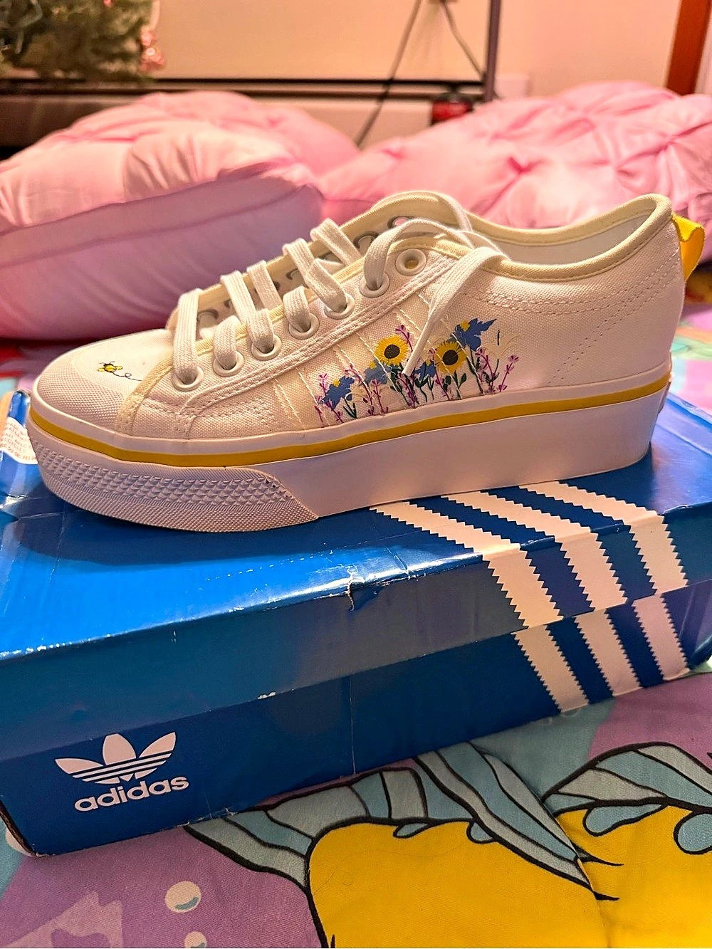 adidas Nizza Platform Save The Bees Sneakers White & Yellow